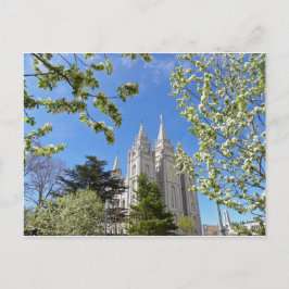 Postal Templo de Salt Lake City en primavera.