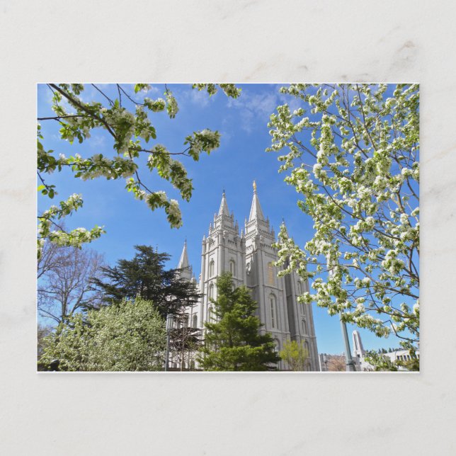Postal Templo de Salt Lake City en primavera. (Anverso)