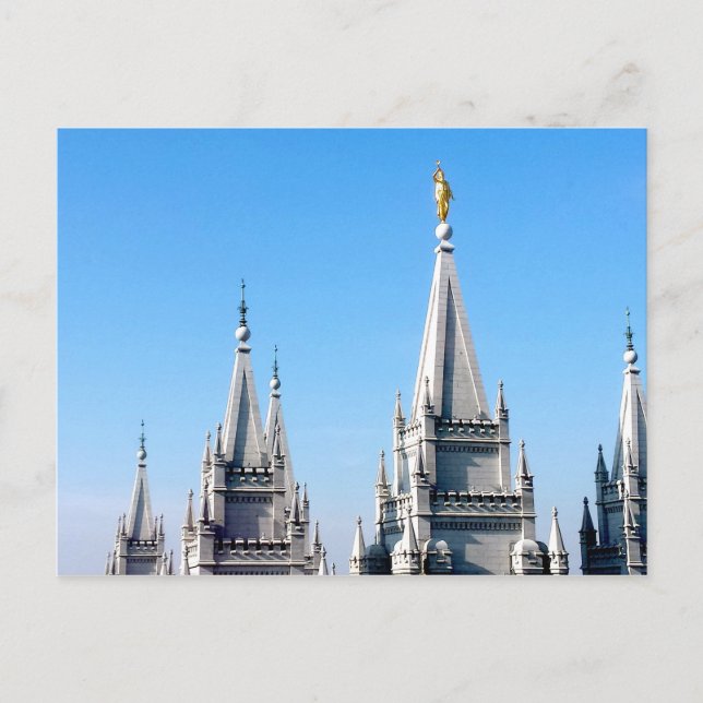 Postal templo de salt lake city lds angel moroni (Anverso)