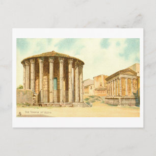 Postal Templo de Vesta antiguo, Roma, Italia