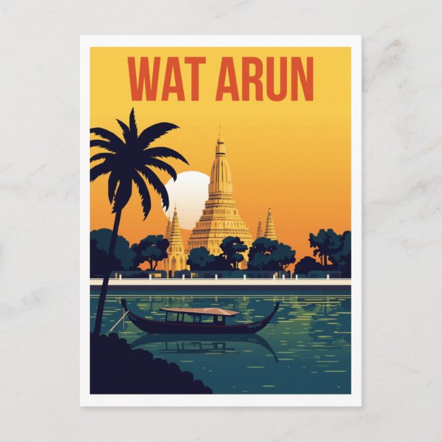 Postal Templo de Wat Arun al atardecer (Anverso)