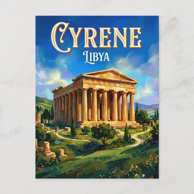 Postal Templo de Zeus, Cirene Libia (Anverso)