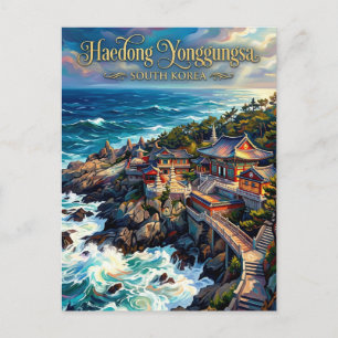 Postal Templo Haedong Yonggungsa Corea del Sur