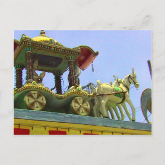 Postal Templo hindú, decoración de caballos y carruajes