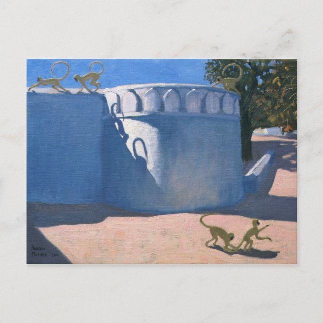 Postal Templo la India 2000 del mono (Anverso)