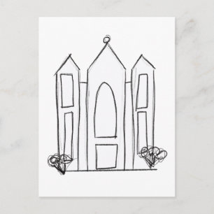 Postal Templo LDS Salt Lake City simple mormón moderno
