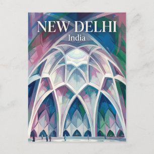 Postal Templo Lotus India