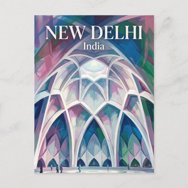 Postal Templo Lotus India (Anverso)