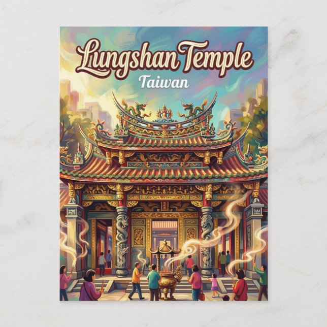 Postal Templo Lungshan de Taiwán (Anverso)