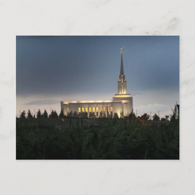 Postal templo mormón de la montaña oquirrh utah (Anverso)