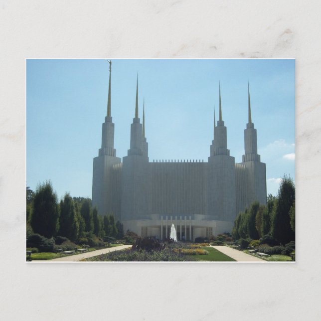Postal Templo Mormon en el área de Washington (Anverso)