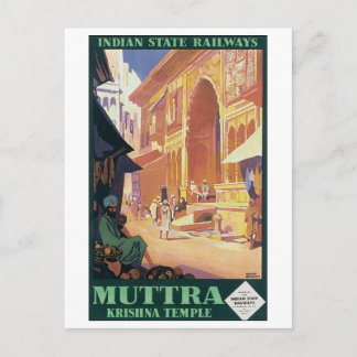 Postal Templo Muttra Krishna en los Ferrocarriles Estatal