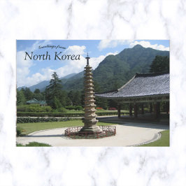Postal Templo Pohyon Monte Myohyang Corea del Norte