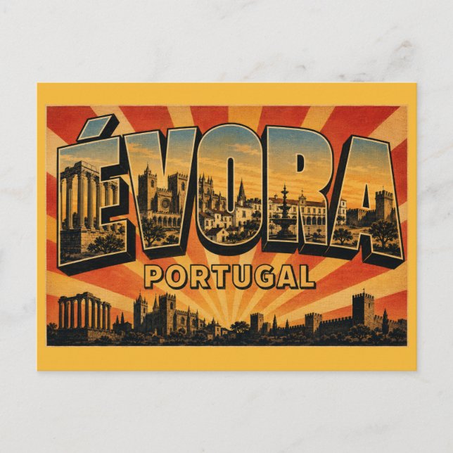 Postal Templo Romano de Évora Portugal (Anverso)