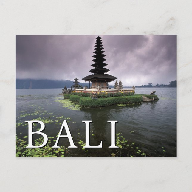Postal Templo Ulun Danu | Cumpleaños en Bali, Indonesia (Anverso)