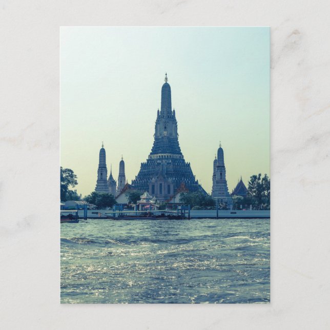 Postal Templo Wat Arun con río Bangkok (Anverso)