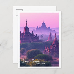 Postal Templos de Bagan en Myanmar, el hermoso lugar turí