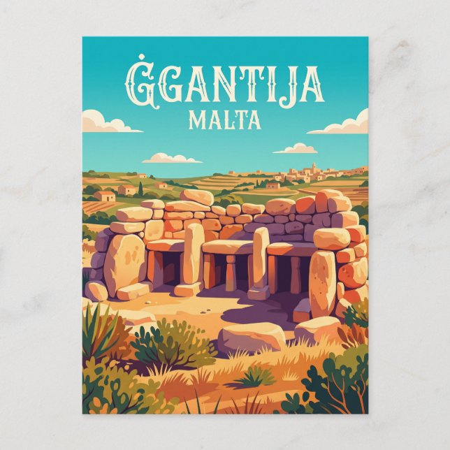 Postal Templos de Ġgantija Malta (Anverso)