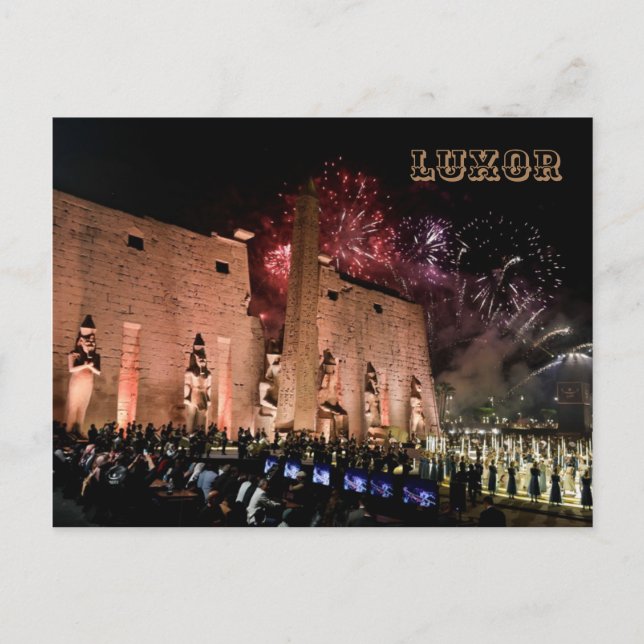 Postal Templos de Luxor Karnak Viajan Historia de Egipto  (Anverso)