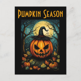 Postal Temporada de calabaza Halloween