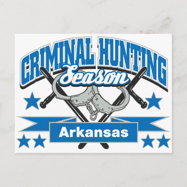Postal Temporada de caza criminal en Arkansas (Anverso)
