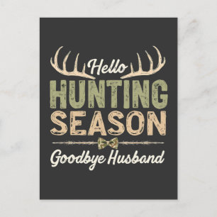 Postal Temporada de caza de saludos, parejas de esposos d