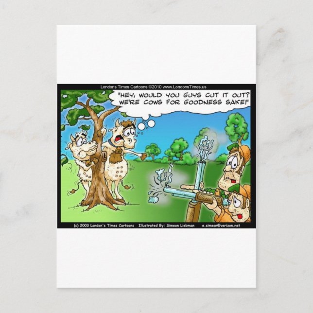 Postal Temporada de caza de vacas divertida Tees Mugs Tar (Anverso)