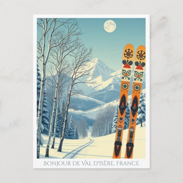 Postal Temporada de esquí de Val d'Isere France (Anverso)