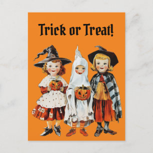 Postal Temporada de fantasía de Halloween Retro