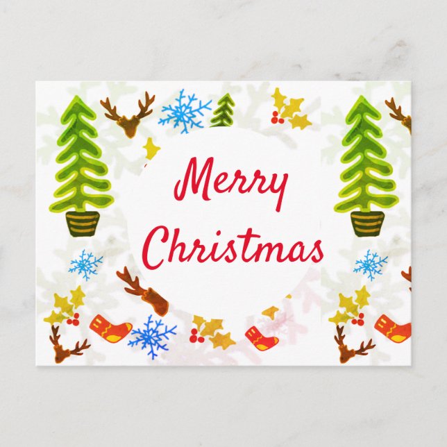 Postal Temporada de fiestas de navidades (Anverso)