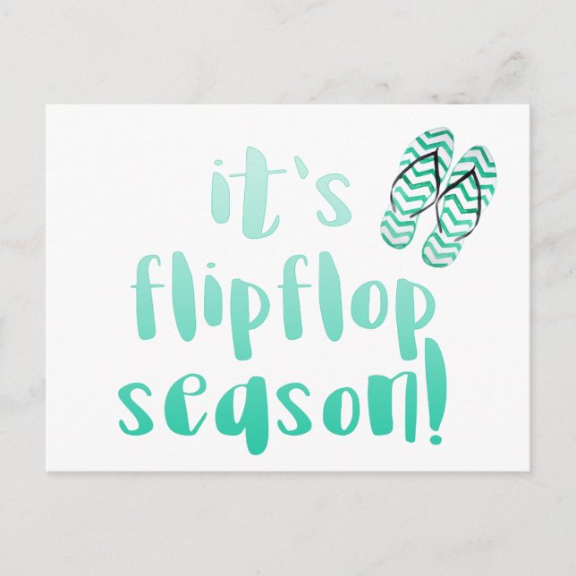 Postal Temporada de Flipflop - Cita de verano divertida (Anverso)