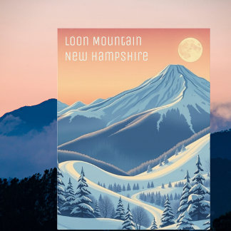 Postal Temporada de las vacaciones de esquí de Loon Mount