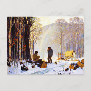 Postal Temprano por la mañana en los bosques