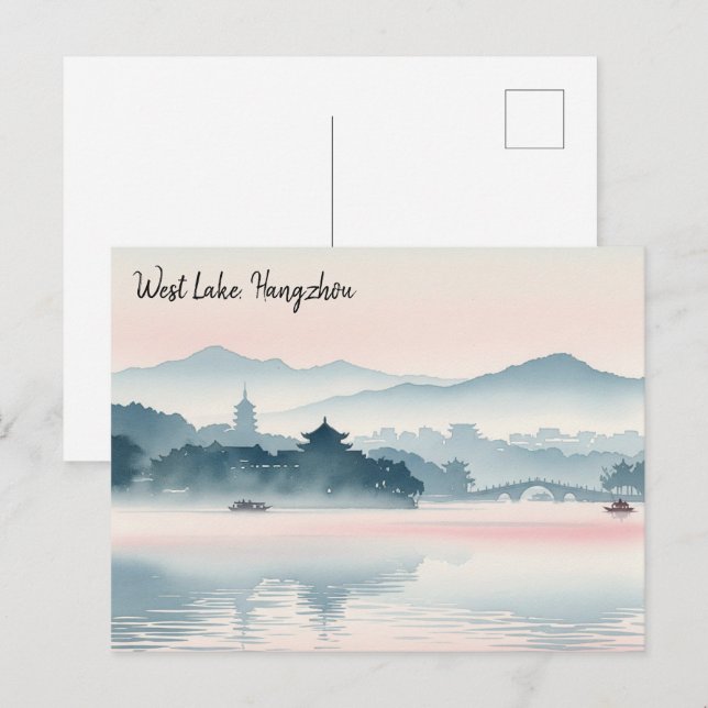Postal Temprano por la mañana Hangzhou West Lake Hangzhou (Anverso / Reverso)
