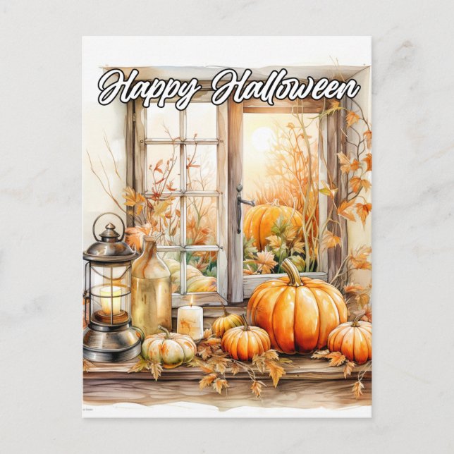 Postal Ten Feliz Temporada De Calabaza (Anverso)