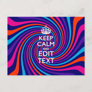 Postal Ten tu calma diciendo en Swirl multicolor