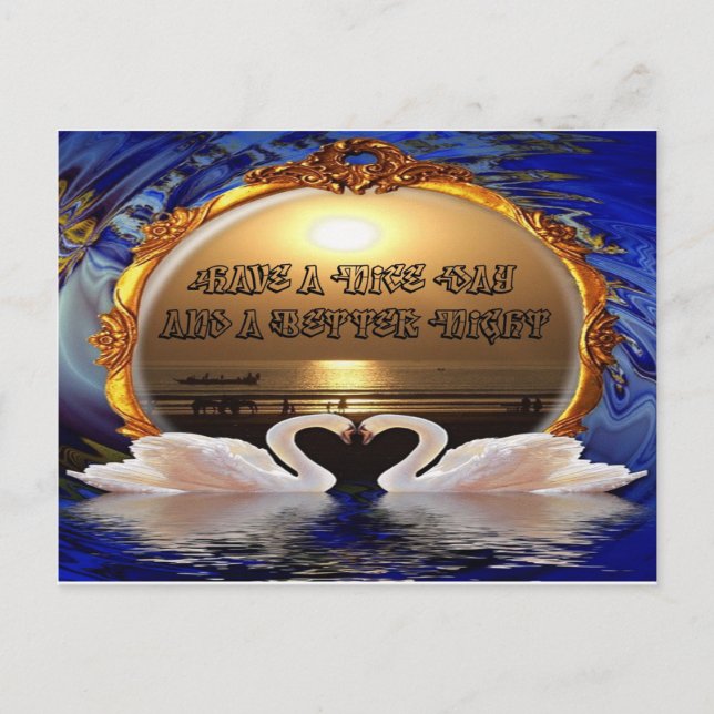 Postal Ten un buen día y una mejor cita de texto nocturna (Anverso)