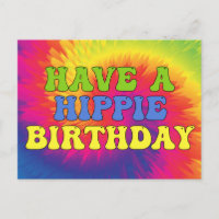 Ten un cumpleaños hippie Tie Dye Lindo Colorido 70