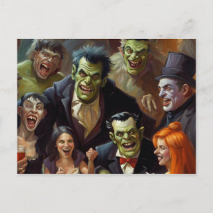 Postal Ten Una Goulish Halloween Dice Monster Mash Card