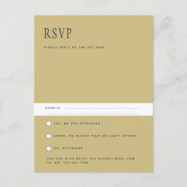 Postal Tendencia Moderno de Boda Simple Minimalista RSVP 