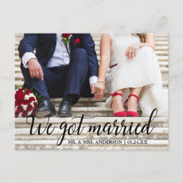 Postal Tenemos caligrafía fotográfica de Boda casada