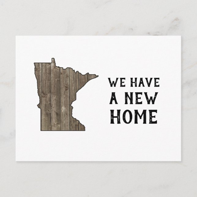 Postal Tenemos una nueva casa de campo rústica Minnesota (Anverso)