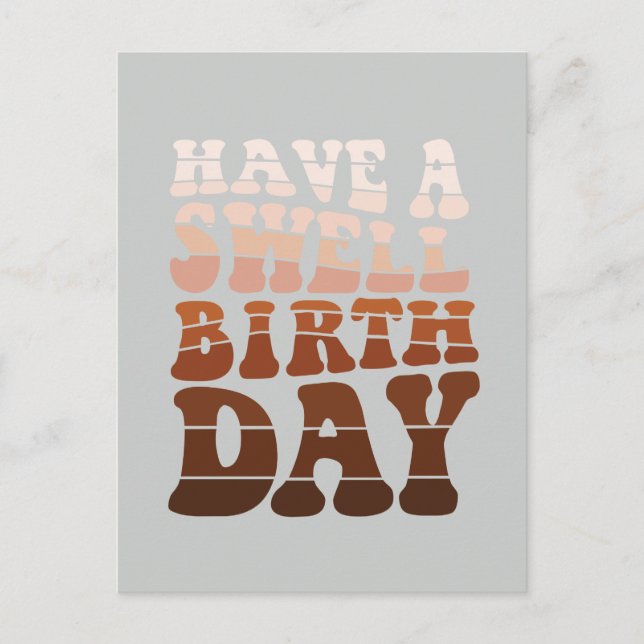 Postal Tener un Cumpleaños Genial tonos de desierto moder (Anverso)