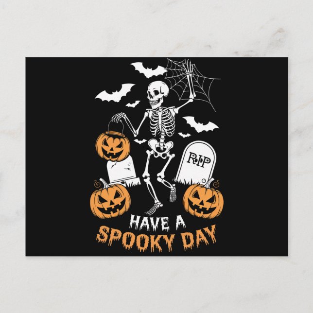 Postal Tener un Espectacular Día de Halloween Regalo de B (Anverso)