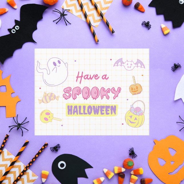 Postal Tener un fantasma y un dulce pastelero de Hallowee (Subido por el creador)