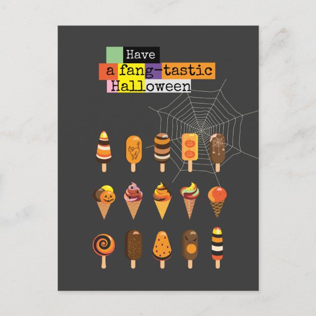Postal "Tener un Halloween "fantástico" Evento de Helado (Anverso)