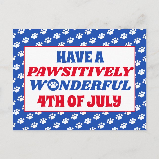 Postal Tener un maravilloso 4 de julio (Anverso)