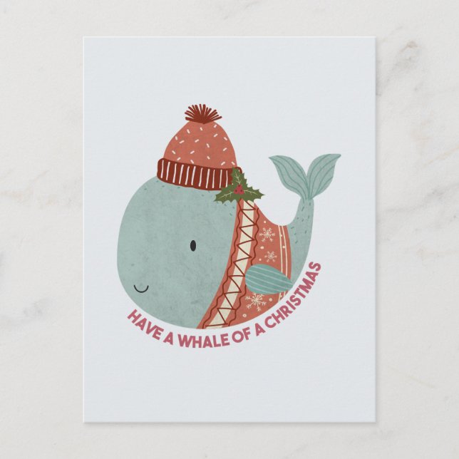 Postal Tener una ballena con Navidades (Anverso)