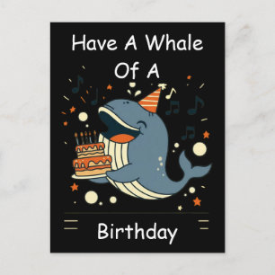 Postal Tener una ballena de cumpleaños Cantando ballena