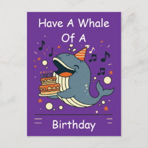 Postal Tener una ballena de cumpleaños Cantando ballena